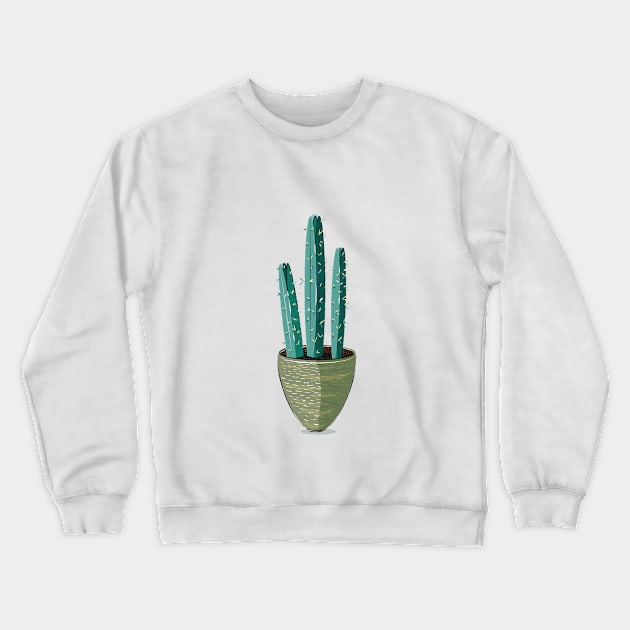 Copy of  Cactus in green pot Crewneck Sweatshirt by Slownessi